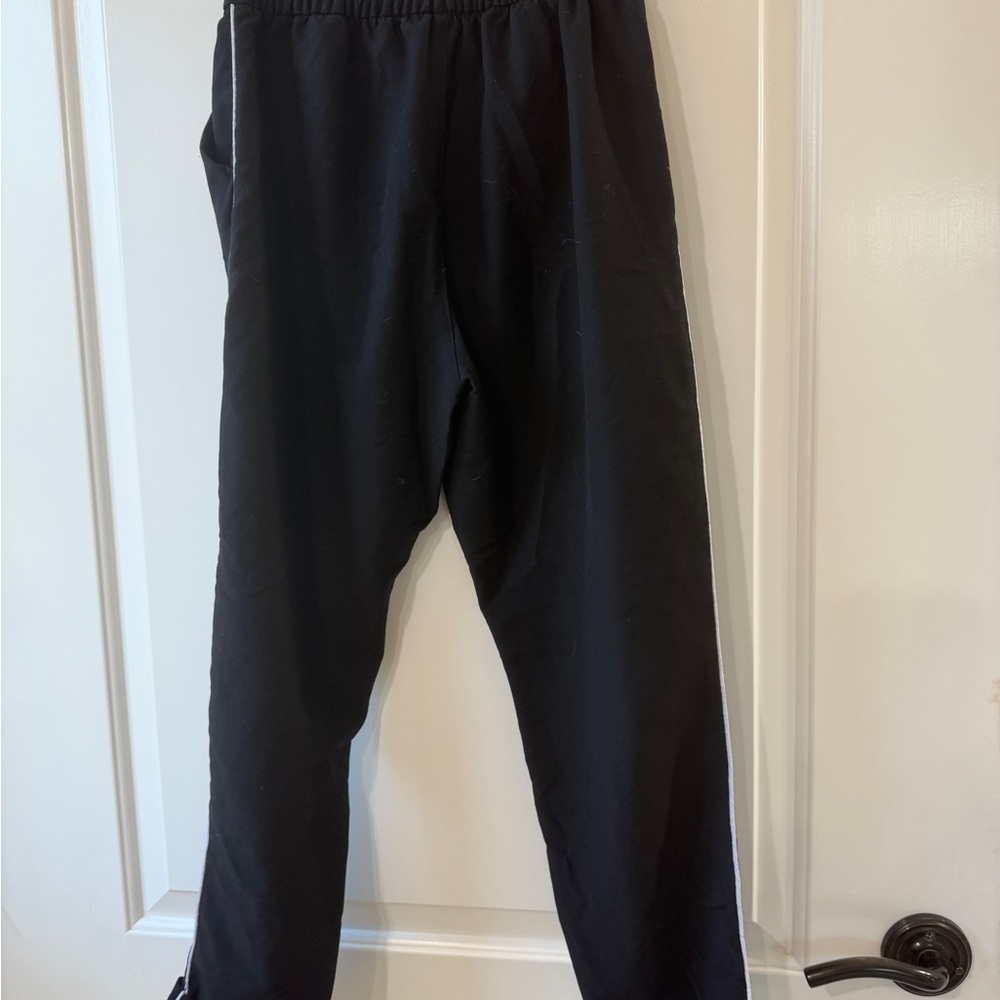 H&M Black Kids Track Pants with White Side Stripe